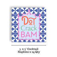 Mahjong Blue Tile 24ct Cocktail Napkin Separates (3 ply)