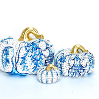 Hand-Painted Ceramic Chinoiserie Pumpkins