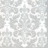 Silver Jacquard Cocktail Napkins
