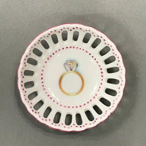 Hand Painted Porcelain Engagement Ring Dish