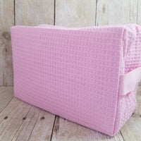 Monogrammed Waffle Cosmetic Bag