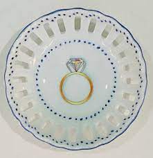Hand Painted Porcelain Engagement Ring Dish