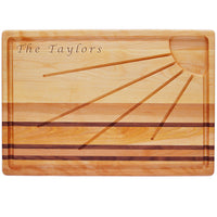 Monogrammed Sunburst Wood Cutting Board

