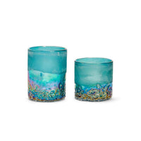 Seaglass Frosted Candleholders

