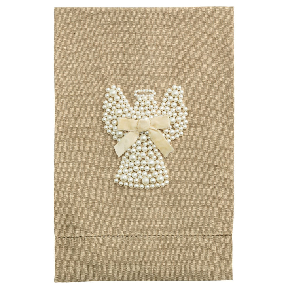 White Pearl Christmas Hand Towel