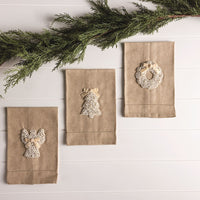 White Pearl Christmas Hand Towel