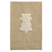 White Pearl Christmas Hand Towel

