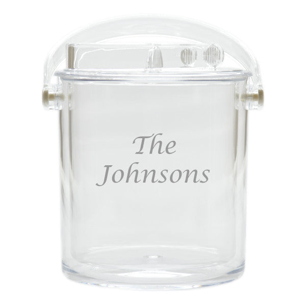 Monogrammed Ice Bucket with Tongs