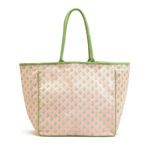 Floral Block Tote Bag