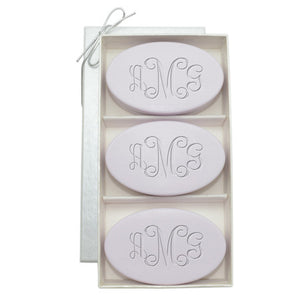 Monogrammed Soap Three Bar Set
