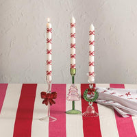 Glass Christmas Taper Holder