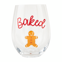 Christmas Icons Stemless Wine Glasses
