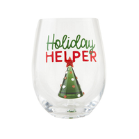 Christmas Icons Stemless Wine Glasses
