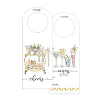 Cheers Gold Champagne Bar Cart Wine Tags