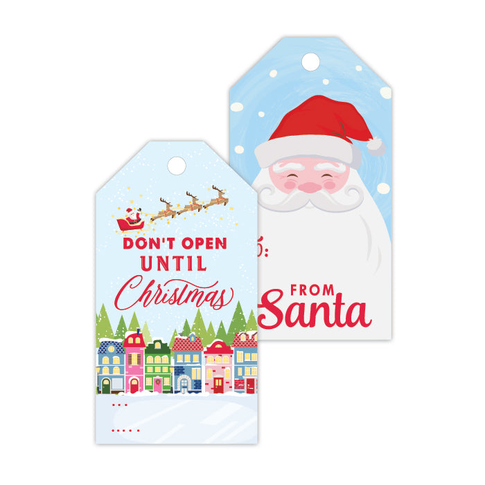 Don't Open Until Christmas Santa Gift Tags