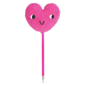 Pink Fuzzy Heart Pen