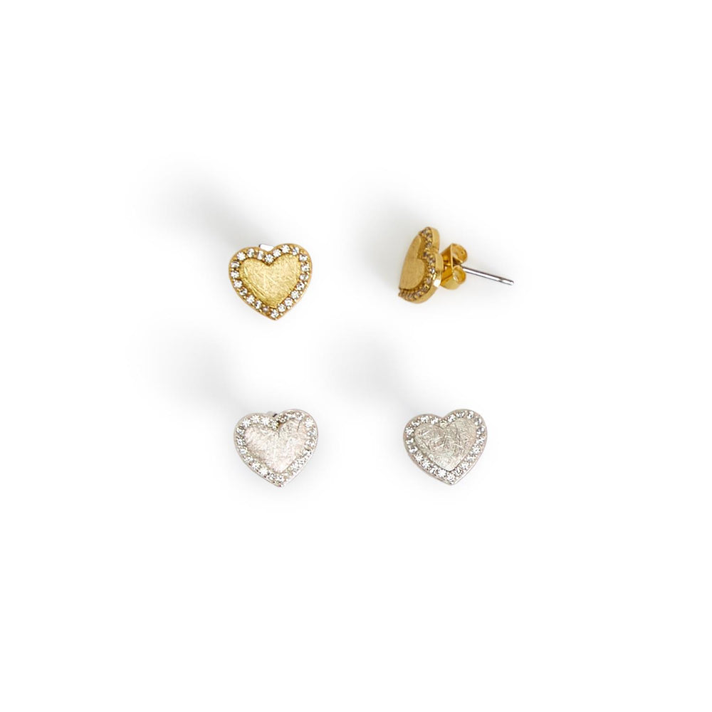 Pave Heart Earrings