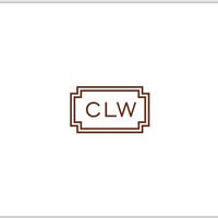 Newport Rectangle Monogram Chocolate Foldover Note