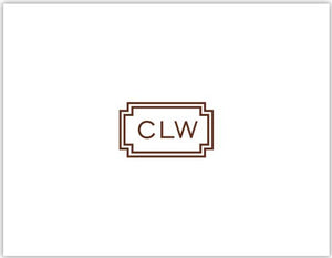 Newport Rectangle Monogram Chocolate Foldover Note