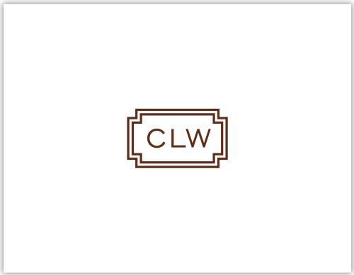 Newport Rectangle Monogram Chocolate Foldover Note