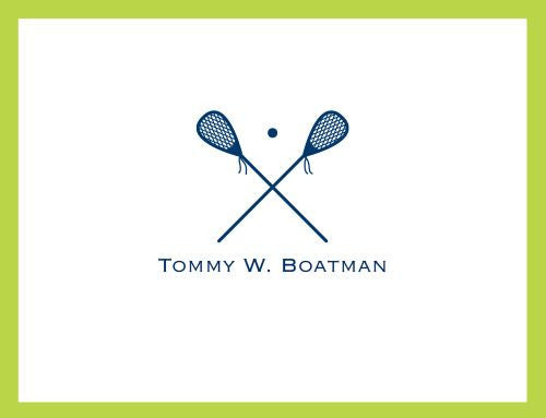 Lacrosse Navy Foldover Note