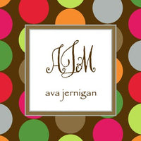 Retro Dots Chocolate Gift Enclosure Card or Gift Sticker