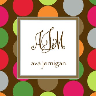 Retro Dots Chocolate Gift Enclosure Card or Gift Sticker