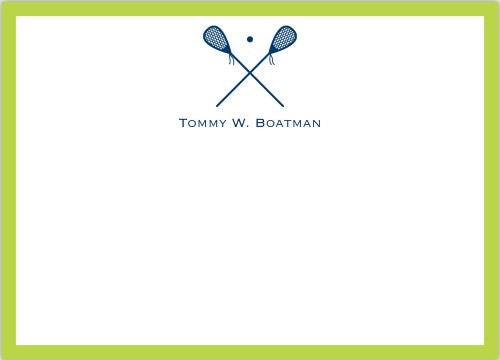 Lacrosse Navy Flat Notecard