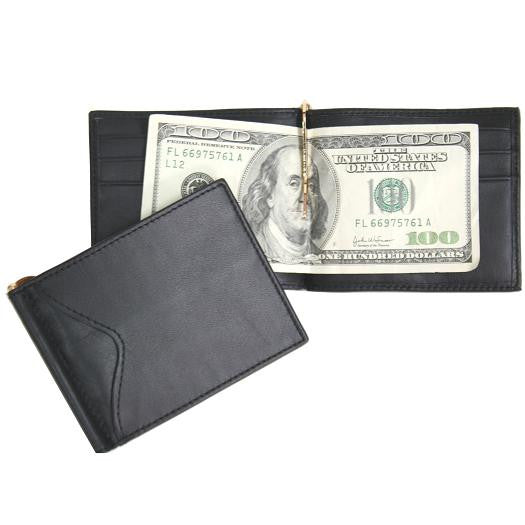 Monogrammed Men's Cash Clip Wallet With Outside Pocket