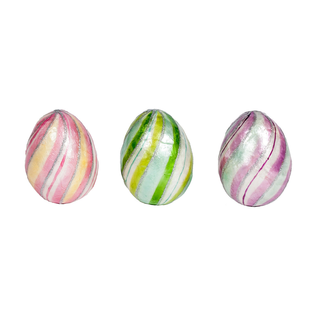 Glittered Stripe Capiz Egg