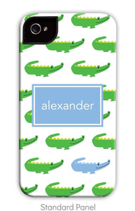 Alligator Repeat Blue Monogram Phone Case