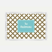 Monogrammed Bamboo Lucite Serving Tray
