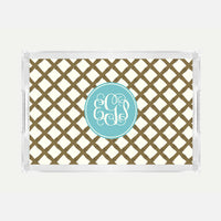 Monogrammed Bamboo Lucite Serving Tray