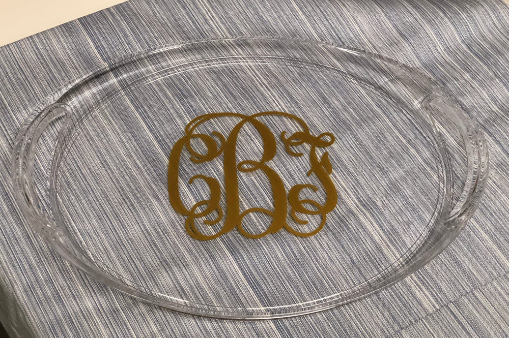 Oval Acrylic Tray with Handles