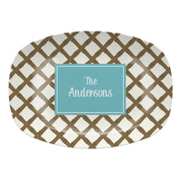 Monogrammed Bamboo Melamine Platter
