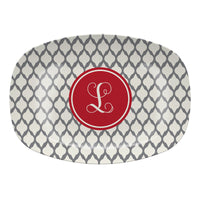 Monogrammed Lattice Melamine Platter
