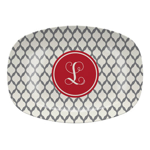 Monogrammed Lattice Melamine Platter