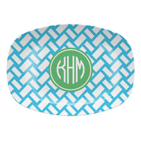 Monogrammed Basketweave Melamine Platter
