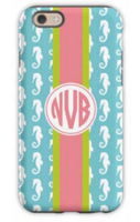 Seahorse Ribbon in Teal Phone Case