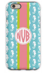 Seahorse Ribbon in Teal Phone Case