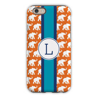 Elephants Ribbon in Orange Phone Case