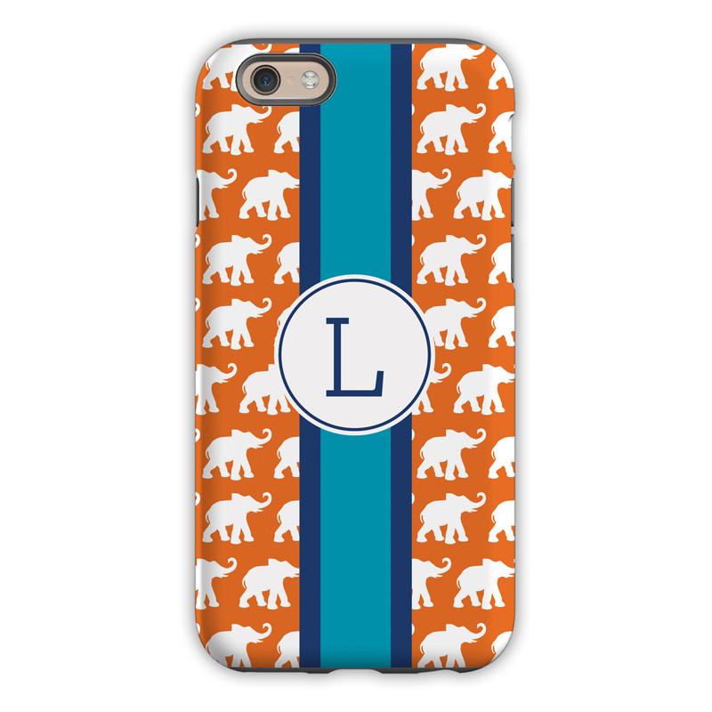 Elephants Ribbon in Orange Phone Case