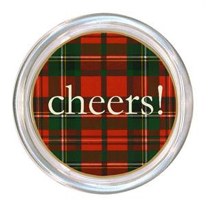 Monogrammed Red & Green Plaid Coaster
