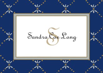Fleur De Lis Silver & Gold on Navy Gift Enclosure Card