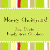 Casual Stripes Red & Lime Gift Enclosure Card or Gift Sticker
