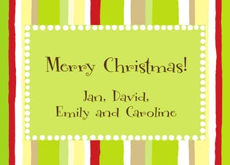 Casual Stripes Red & Lime Gift Enclosure Card or Gift Sticker