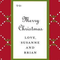 Fleur De Lis Red & Green Gift Enclosure Card or Gift Sticker
