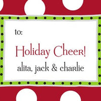 Big Dots White On Red Gift Enclosure Card or Gift Sticker