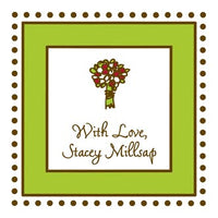 Antique Bead Border Green & Chocolate Gift Enclosure Card