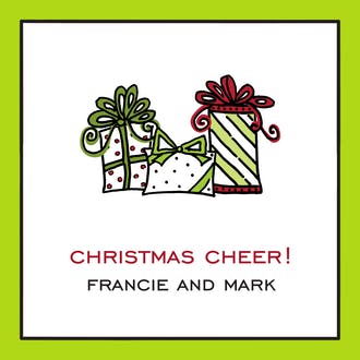 Classic Edge Lime & Black Gift Enclosure Card or Gift Sticker